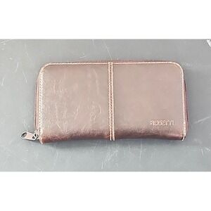 Rosetti Women's Wallet‎ Solid Brown Faux Leather Zip-Around  Compartments 8"x4"
